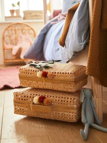 Lot de 2 valisettes en bambou beige - vertbaudet enfant 