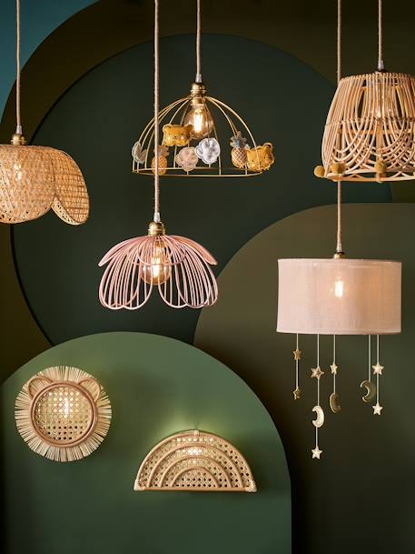 Abat-jour pour suspension en métal Fleur or+rose - vertbaudet enfant 