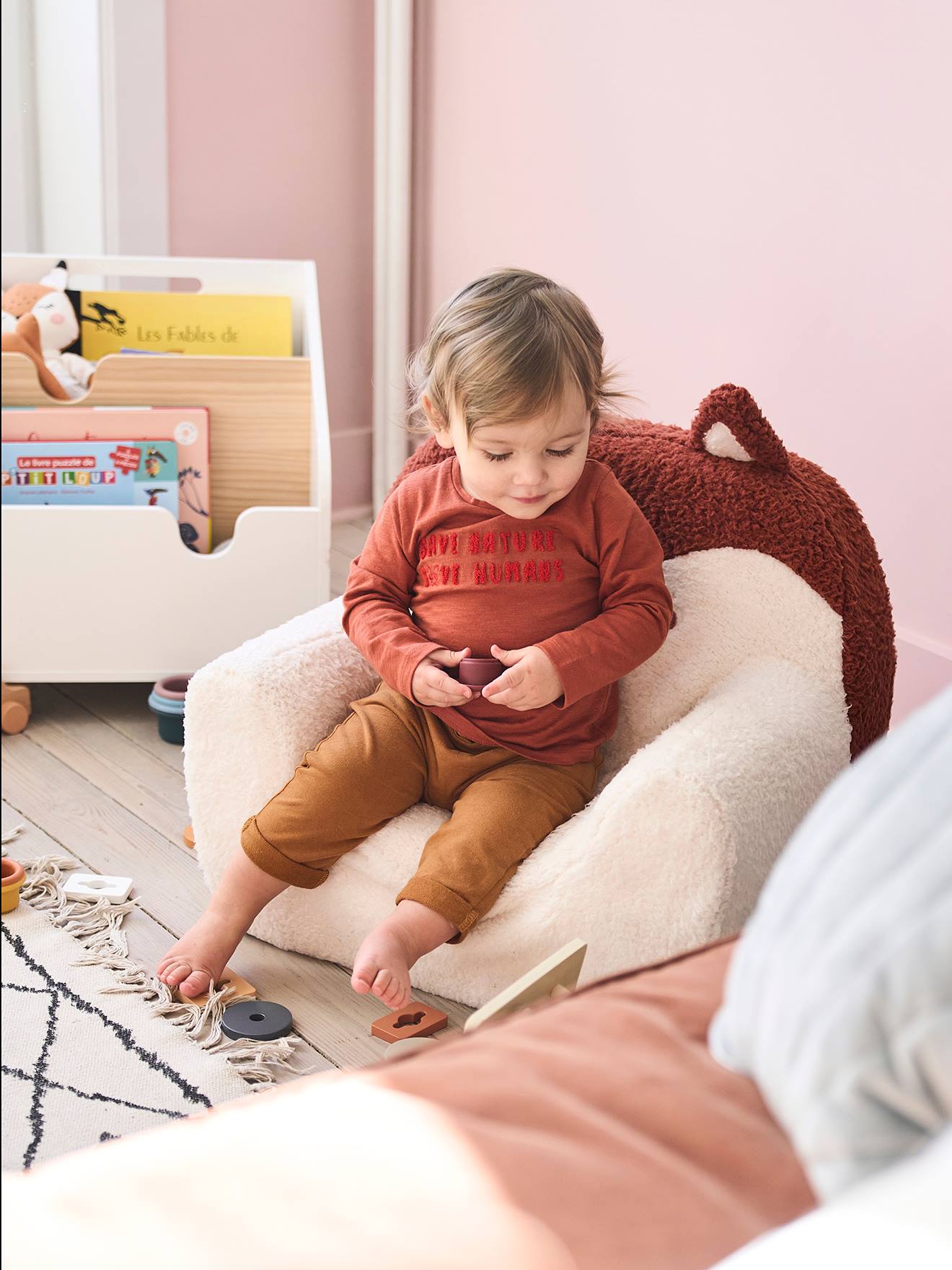 Fauteuil Peluche Renard Steff Pour Enfant 1-4 Ans - Doux, Avec Coussin Supplémentaire
