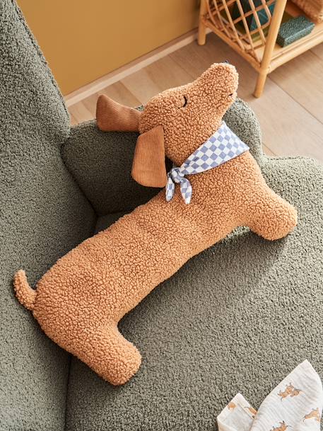Coussin chien teckel en sherpa ACHILLE marron - vertbaudet enfant 