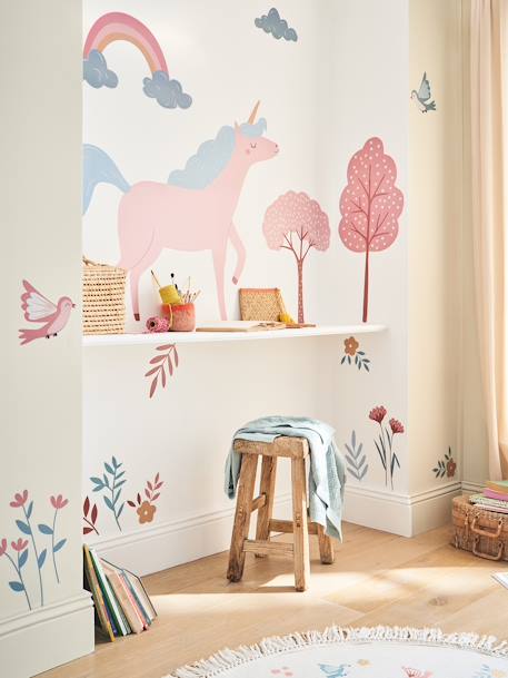 Stickers XL licorne rose imprimé - vertbaudet enfant 