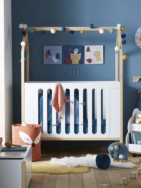 Lit bébé Cabane LIGNE COCONUT transformable en banquette blanc - vertbaudet enfant 