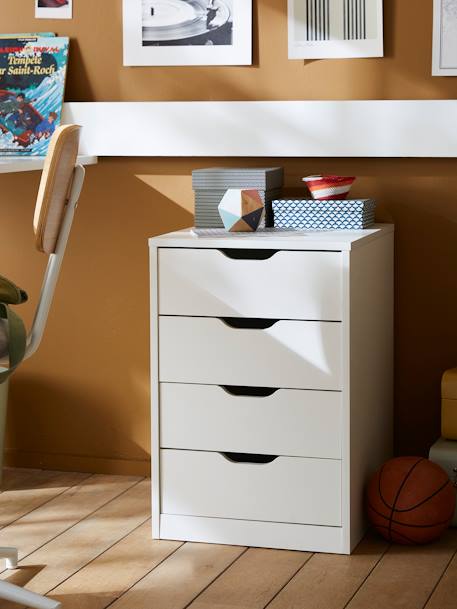 Caisson de bureau 4 tiroirs blanc - vertbaudet enfant 