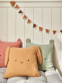 Linnengoed en decoratie-Decoratie- Personaliseerbaar kussen van katoengaas dier