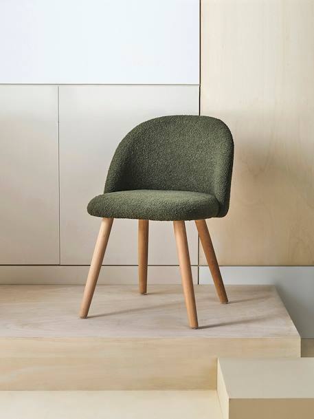 Chaise fausse fourrure enfant cannelle+ivoire+kaki - vertbaudet enfant 