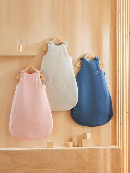 Gigoteuse ANNECY bleu chambray+gris chiné+rose - vertbaudet enfant 