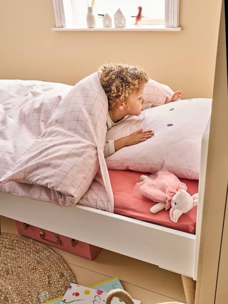 Parure enfant Magicouette CARONIMOS, avec coton recyclé carreaux beige+carreaux bleu - vertbaudet enfant 