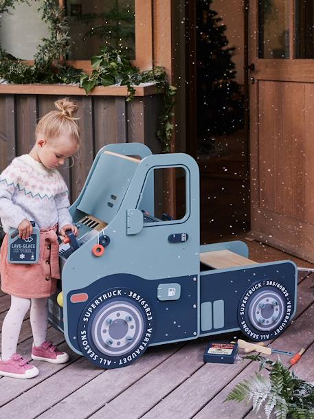 Ma voiture à réparer en bois FSC® beige - vertbaudet enfant 