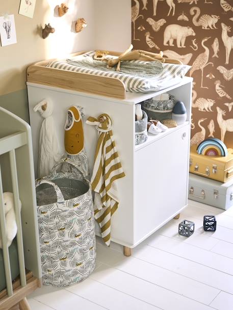 Table à langer LIGNE PTILOU Blanc/bois - vertbaudet enfant 