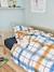 Parure housse de couette enfant et taie d'oreiller en flanelle RETRO WINTER, avec coton recyclé rayé marine - vertbaudet enfant 