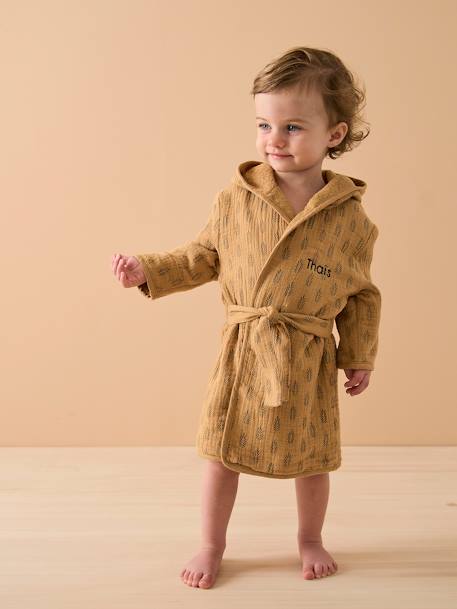 Peignoir de bain bébé personnalisable ETHNIC ocre - vertbaudet enfant 