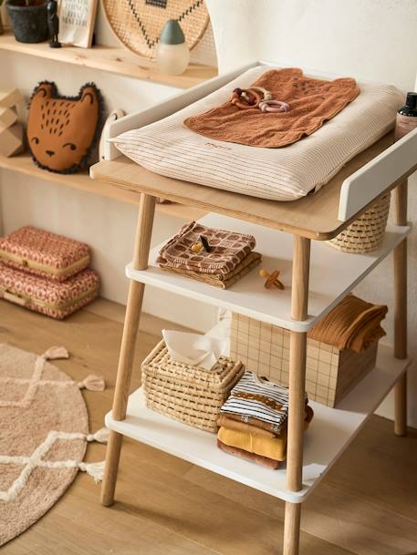 Table à langer LIGNE CONFETTI blanc/bois - vertbaudet enfant 