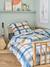 Kinderdekbedovertrek + kussensloop in RETRO WINTER flanel, met gerecycled katoen marineblauw, gestreept - vertbaudet enfant 