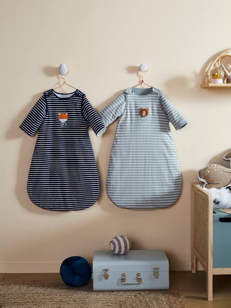 Gigoteuse manches longues Copain des Bois ENCRE+rayé vert - vertbaudet enfant 