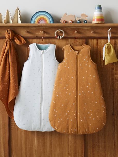 Gigoteuse ouverture centrale Dreamy en coton bio* personnalisable caramel+écru - vertbaudet enfant 