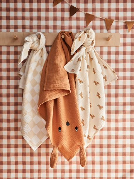 Lot de 3 langes en gaze de coton ACHILLE lot beige - vertbaudet enfant 