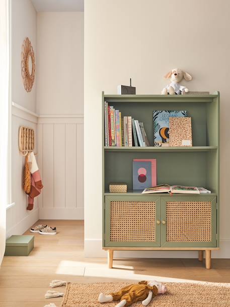 Bibliothèque cannage POÉSIE rose+vert - vertbaudet enfant 