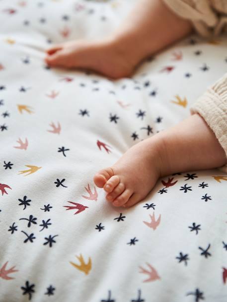 Tapis de sol carré Hirondelles BLANC CLAIR UNI AVEC DECOR - vertbaudet enfant 