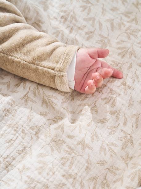 Couverture / Fond de parc bébé en gaze de coton HYGGE beige imprimé - vertbaudet enfant 