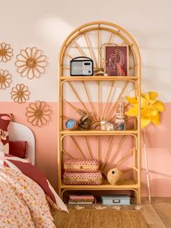 Slaapkamer en Opbergoplossingen-Opbergmeubel-Rek, bibliotheekkast-Rotan boekenkast, 3 niveaus Zon