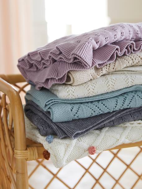 Couverture tricot HAPPY BOHÈME écru - vertbaudet enfant 