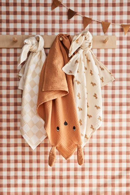 Lot de 3 langes en gaze de coton ACHILLE lot beige - vertbaudet enfant 