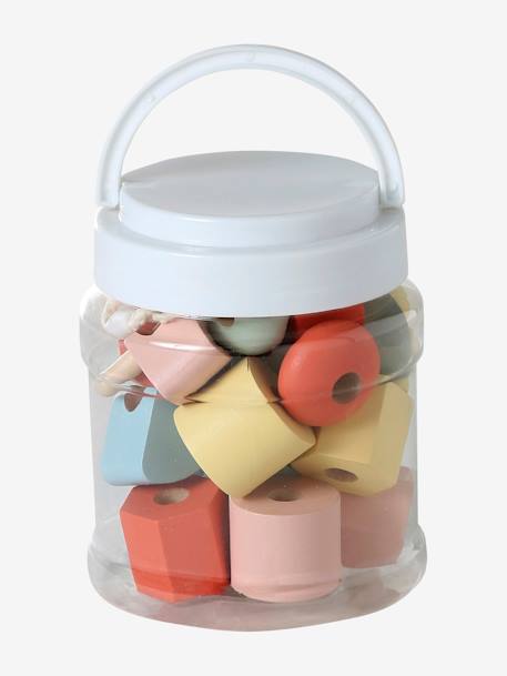 Ton met houten kralen FSC® meerkleurig - vertbaudet enfant 