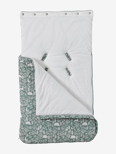Engelennest KLEINE DINO van hydrofiel doek beige, bedrukt+grijsblauw+ijsblauw+print grenier+vanille+wit - vertbaudet enfant 
