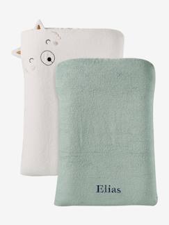 Verzorging-Matras, luieraccessoire-Set met 2 hoezen voor aankleedkussen met dieren van badstof