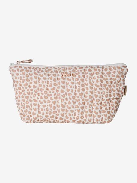 Trousse de toilette enfant en gaze de coton beige imprimé+bleu grisé+imprimé fleurs grenier+rose imprimé - vertbaudet enfant 