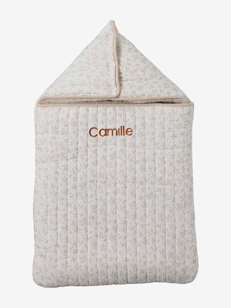 Nid d'ange en gaze de coton et fausse fourrure beige imprimé - vertbaudet enfant 