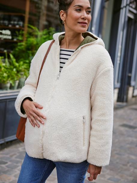 Doudoune grossesse évolutive protège bébé chocolat+kaki - vertbaudet enfant 