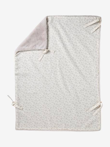 Dubbelzijdige plaid voor kinderwagen HYGGE beige, bedrukt - vertbaudet enfant 