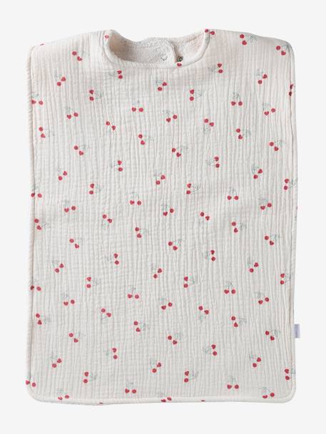 Lot de 2 bavoirs en gaze de coton CHERRY blanc imprimé - vertbaudet enfant 