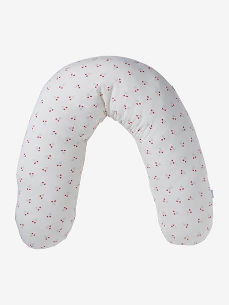 Borstvoedingskussen + beschermhoes Bio Collection Donkerblauw/sterren+ivoorwitte plantaarige bedrukk+meerkleurig+wit, bedrukt - vertbaudet enfant 