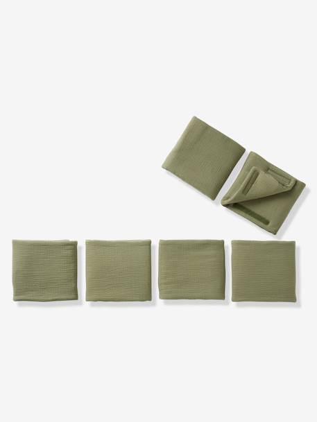 Tour de lit / tour de parc pare-chocs en gaze de coton uni olive+taupe - vertbaudet enfant 