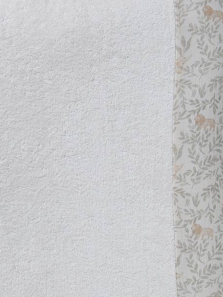 Housse matelas à langer bi-matière gaze de coton/éponge beige imprimé+vert céladon - vertbaudet enfant 