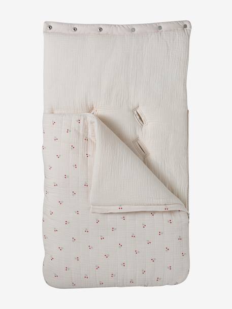 Engelennest KLEINE DINO van hydrofiel doek beige, bedrukt+grijsblauw+ijsblauw+print grenier+vanille+wit - vertbaudet enfant 