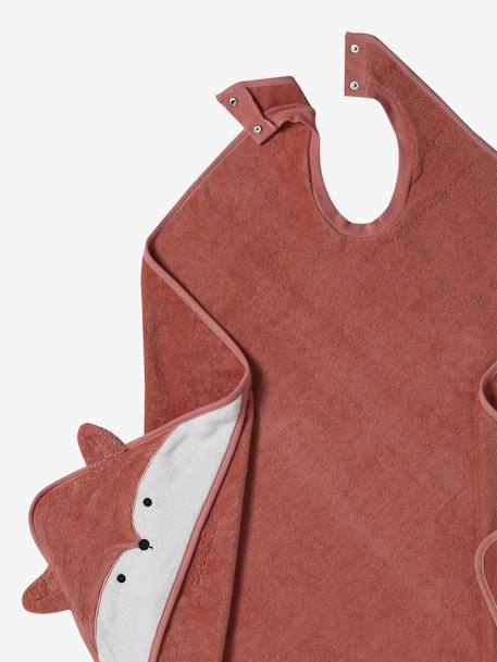 Badcape ouder/baby cappuccino+grijsblauw+karamel+okergeel+terracotta - vertbaudet enfant 