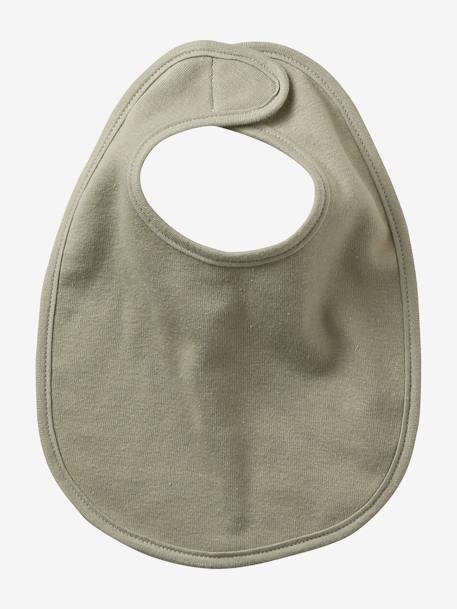 Lot 7 bavoirs naissance en coton bio* beige imprimé+blanc jungle+carreaux vert+Hérisson+multicolore+rose pâle+vert d'eau - vertbaudet enfant 