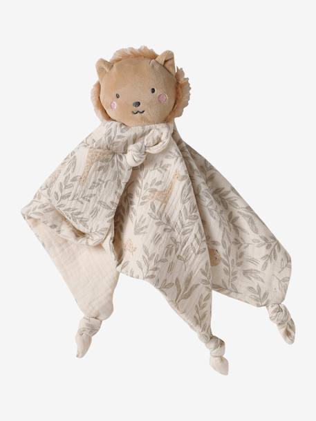 Doudou personnalisable en gaze de coton + hochet et valisette BABYLON vert - vertbaudet enfant 