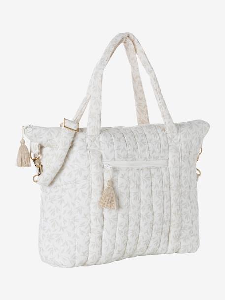 Sac à langer en gaze de coton Plume beige imprimé+blanc imprimé+IVOIRE IMPRIME+ivoire végétal+vanille - vertbaudet enfant 