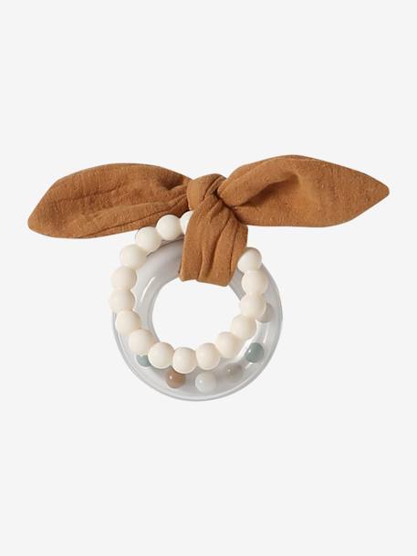 Doudou personnalisable en gaze de coton + hochet et valisette BABYLON vert - vertbaudet enfant 