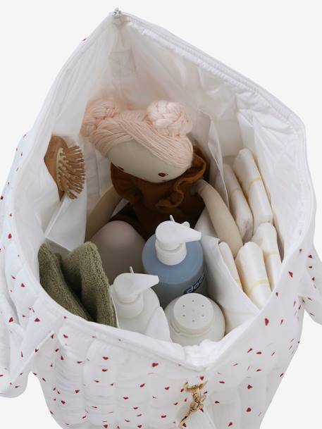 Sac à langer en gaze de coton Plume beige imprimé+blanc imprimé+IVOIRE IMPRIME+ivoire végétal+vanille - vertbaudet enfant 