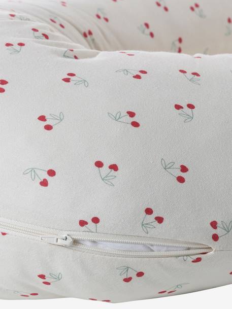 Borstvoedingskussen + beschermhoes Bio Collection Donkerblauw/sterren+ivoorwitte plantaarige bedrukk+meerkleurig+wit, bedrukt - vertbaudet enfant 