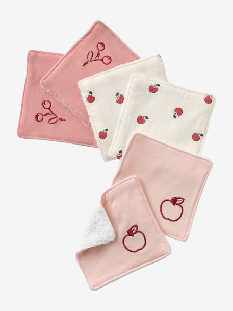 Lot de 6 lingettes lavables bleu grisé+lot rose - vertbaudet enfant 