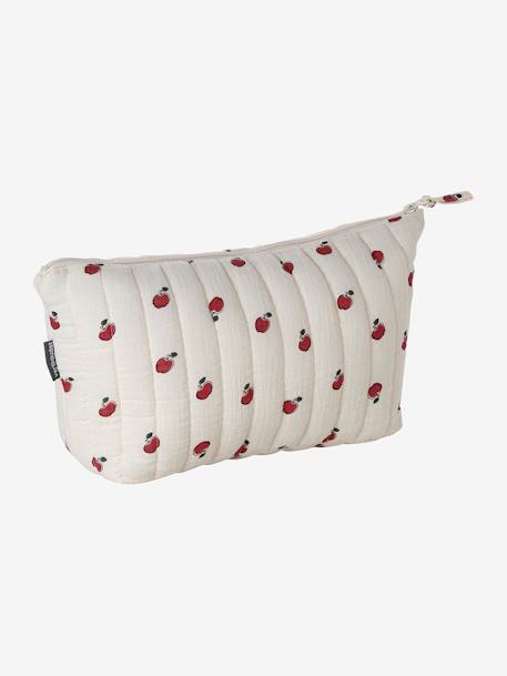 Trousse de toilette en gaze de coton bleu grisé+rose - vertbaudet enfant 