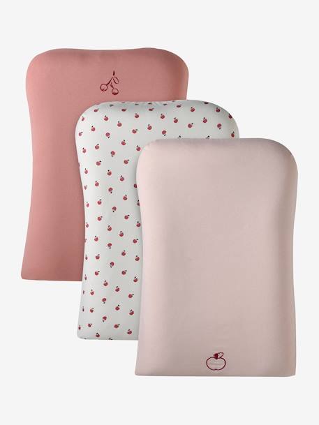 Lot de 3 housses matelas à langer lot rose - vertbaudet enfant 