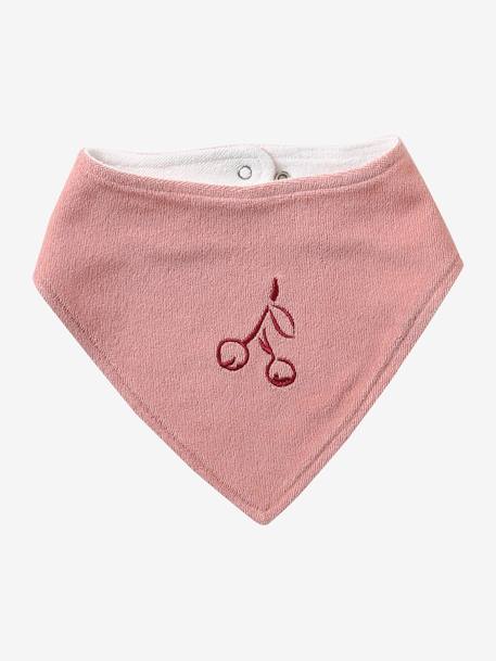 Lot de 3 bavoirs bandanas en éponge bleu grisé+lot rose - vertbaudet enfant 