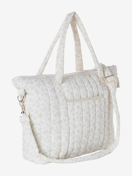 Sac à langer en gaze de coton Plume beige imprimé+blanc imprimé+IVOIRE IMPRIME+ivoire végétal+vanille - vertbaudet enfant 